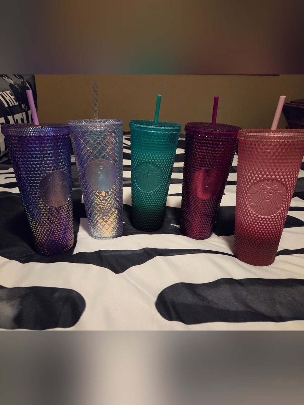 Lot Of 5 New Starbucks Studded Reusable Tumbler - Assorted Colors